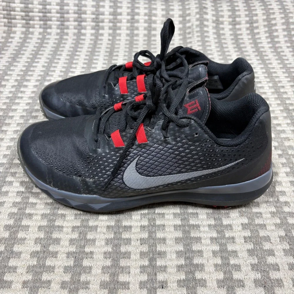 Nike Tiger Woods TW 15 Golf Shoes Black Silver Red 704885-001 Mens 10.5W Wide